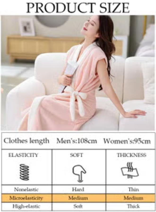 Women's Bath Robe, Wearable Bath Towel with Side Pocket Wrap Shower Wrap Towel Dress Bathrobe Waffle Spa Towel Robes with Adjustable Closure Quick Dry Lightweight Cover Up  - Image 2