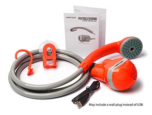 Ivation Portable Outdoor Shower, Battery Powered - Compact Handheld Rechargeable Camping Showerhead - Pumps Water from Bucket Into Steady, Gentle Shower Stream - Image 5
