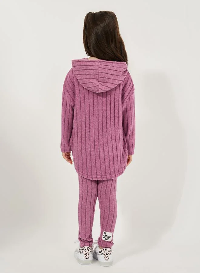 Styli Longline Knit Hoodie & Leggings Set