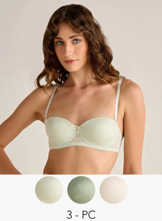 سبلاش فيڤ Balconette Bra Medium Coverage   Pack of 3
