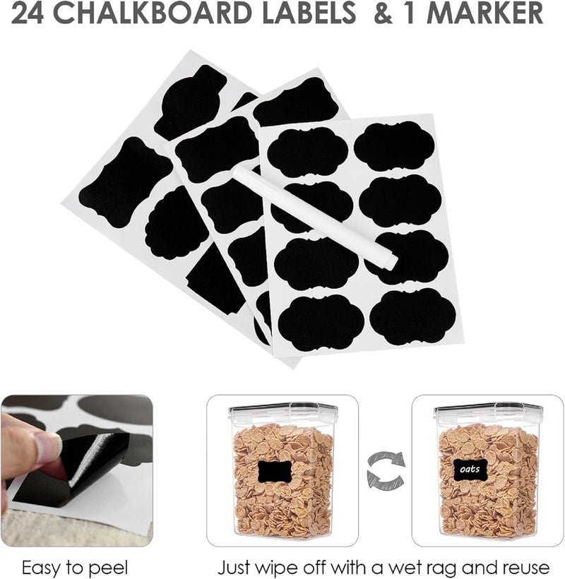 Vtopmart Airtight Food Storage Containers, 24-Piece Set for Cereal, Spaghetti & More - Image 4