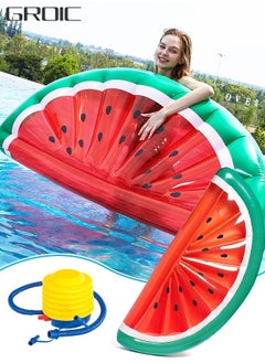 GROIC Watermelon Pool Floats, Large Water Inflatable Float for Swimming with Step on the inflator, Summer Toys, Party Supplies  - Image 1