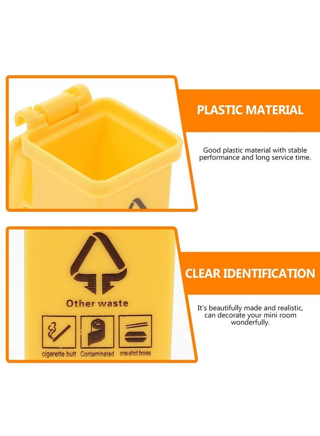 STOBOK دلاء قمامة مصغرة 5 قطع مع أغطية مفتوحة نموذج سلة قمامة صغيرة للأطفال والرضع لمقياس 1: 12 لبيت الدمى مشهد الحياة - Image 5