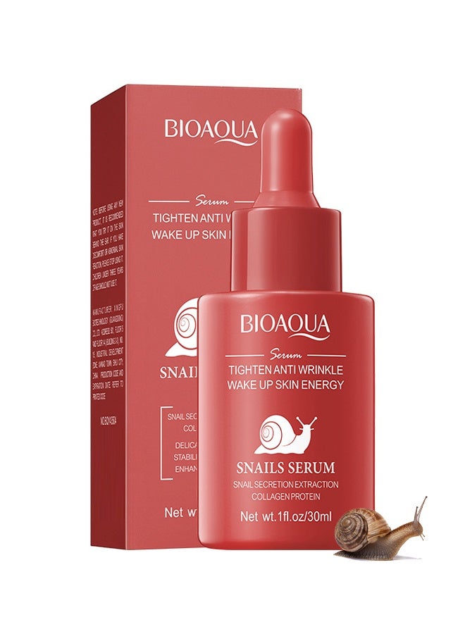 بيو أكوا مصل الحلزون ، مصل الوجه ، بروتين الكولاجين المغذي للبشرة ، مضاد للتجاعيد ترطيب العناية ببشرة الوجه الناعم 30 مل - Image 1