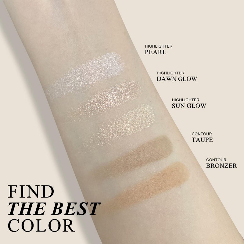 KYDA Face Sculpting Contour Palette, Smooth Matte Contour Pressed Powder, Ultra-fine Lightweight, Easy to Blend, Multiuse Baked Contour Makeup-TAUPE - Image 4