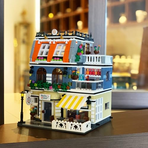 ENJBRICK Garden Hotel Assembly Square Building kit,Modular House Building Blocks Model Set for Teens and Adults.Collectible Display Toy Building Set 1284 PCS - Image 4