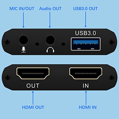 Wiistar Video Game Capture Card 1080P60fps HDMI to USB 3.0 Live Streaming Video Audio Capture Device with HDMI Loopout Game Recording for Windows Mac OS Linus - Image 5