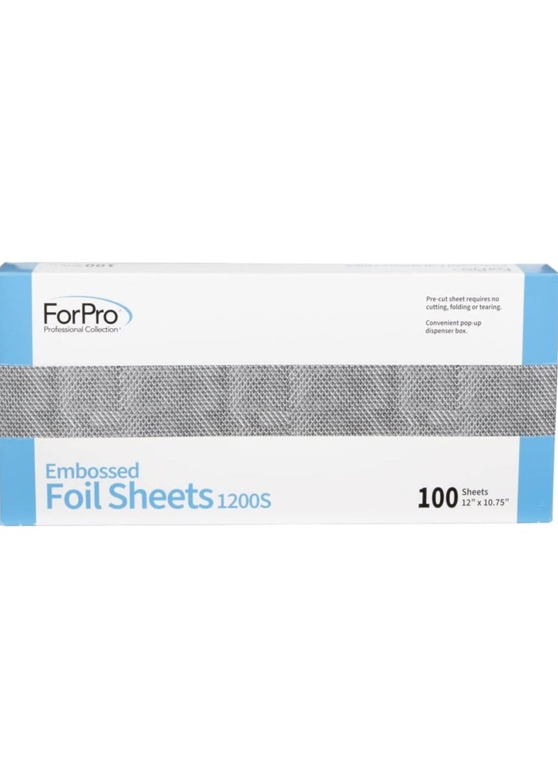 ForPro Professional Collection ForPro Professional Collection Embossed Foil Sheets 1200S, Aluminum Foil, Pop-Up Dispenser, for Hair Color Application and Highlighting Services, Food Safe, 12” W x 10.75” L, 100-Count  - Image 3