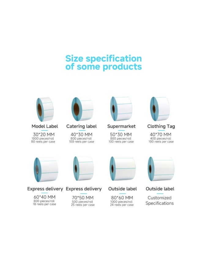 Kalon 5pcs Thermal Barcode Label Roll {100 X50}  – Self-Adhesive 1000 Sticker Labels for Thermal Printers for Office and warehouse labels - Image 3