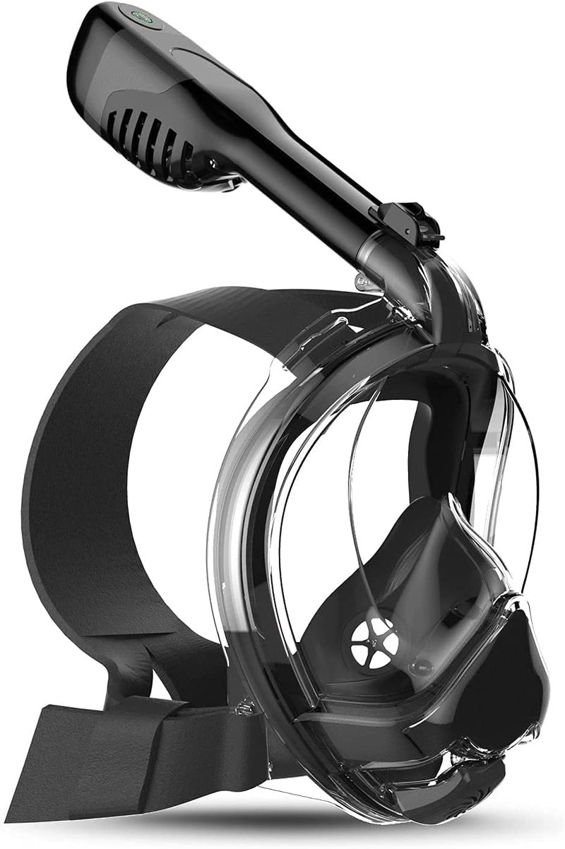 Verana Full Face |Snorkel Mask for Adults | Kids Upgraded Breathing System 180° Panoramic View Anti-Fog Anti-Leak Diving Masks for Youth Men | Women (Black-L/XL) - Image 2
