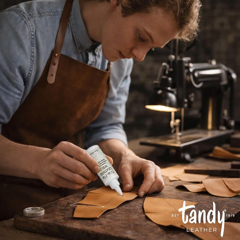 Tandy Leather EcoFlo Leather Weld Adhesive WaterBased Quick Tack Glue for Bags Belts Shoes and Craft Projects Smooth Spread Formula 4 fl oz - Image 2