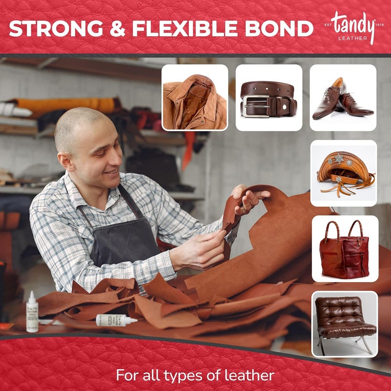 Tandy Leather EcoFlo Leather Weld Adhesive WaterBased Quick Tack Glue for Bags Belts Shoes and Craft Projects Smooth Spread Formula 4 fl oz - Image 5