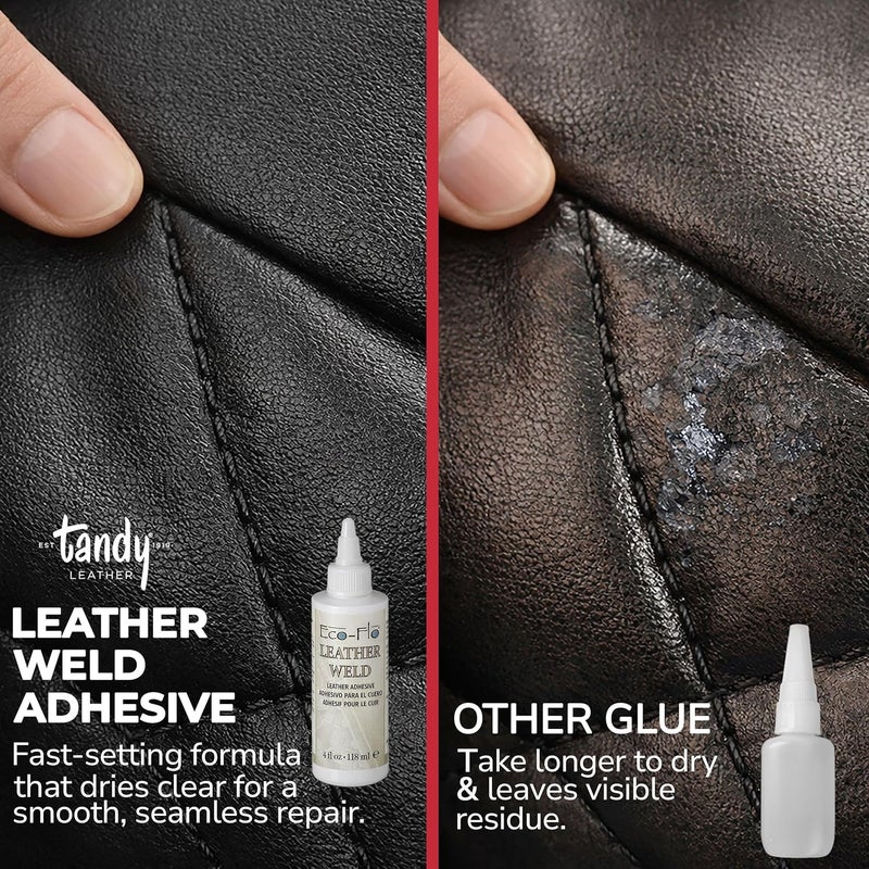 Tandy Leather EcoFlo Leather Weld Adhesive WaterBased Quick Tack Glue for Bags Belts Shoes and Craft Projects Smooth Spread Formula 4 fl oz - Image 3