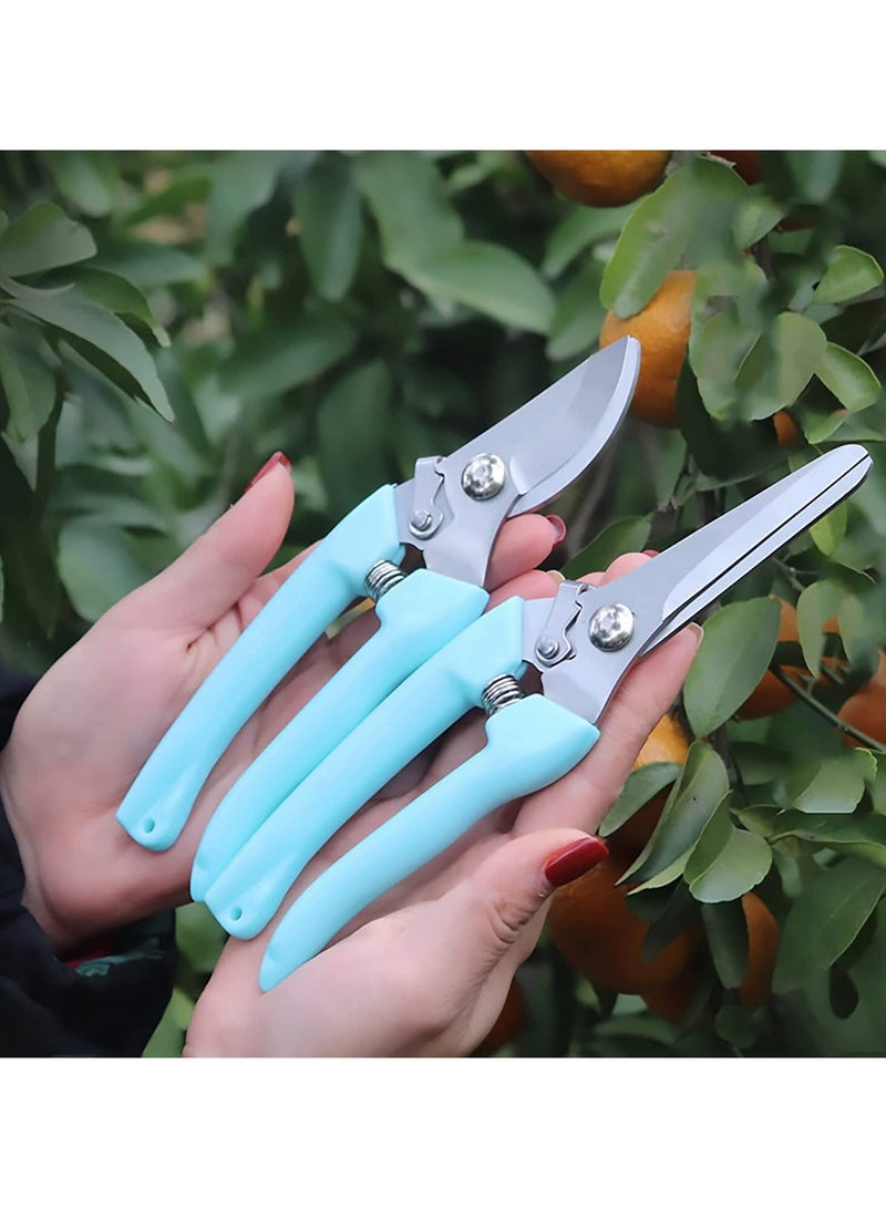 SYOSI مجموعة 2 من مقصات الزهور للحديقة، مقصات زهور فاخرة مصنوعة من الفولاذ المقاوم للصدأ المعزز، مقص قوي للزهور والأغصان والأوراق، مقصات يدوية للاستخدام الثقيل في البستنة - Image 3