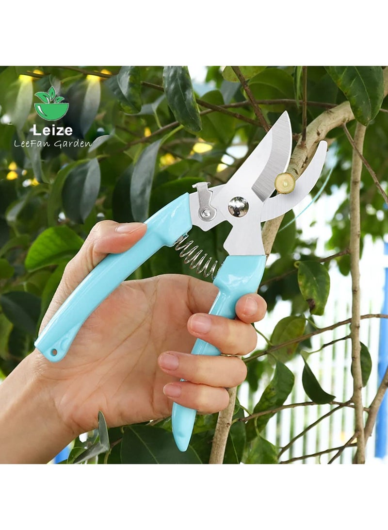 SYOSI مجموعة 2 من مقصات الزهور للحديقة، مقصات زهور فاخرة مصنوعة من الفولاذ المقاوم للصدأ المعزز، مقص قوي للزهور والأغصان والأوراق، مقصات يدوية للاستخدام الثقيل في البستنة - Image 4