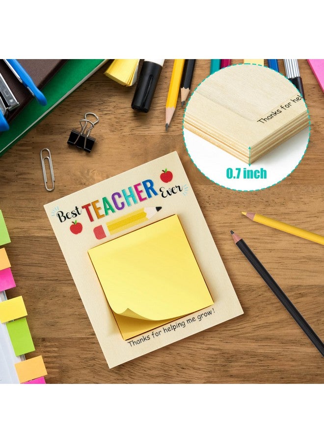 MALLMALL6 Teacher Appreciation Wooden Sticky Note Holder Gifts Desk Rectangular Notes Organizer Christmas End of Year Thank You Gift for Teacher School Classroom Supplies - Image 3