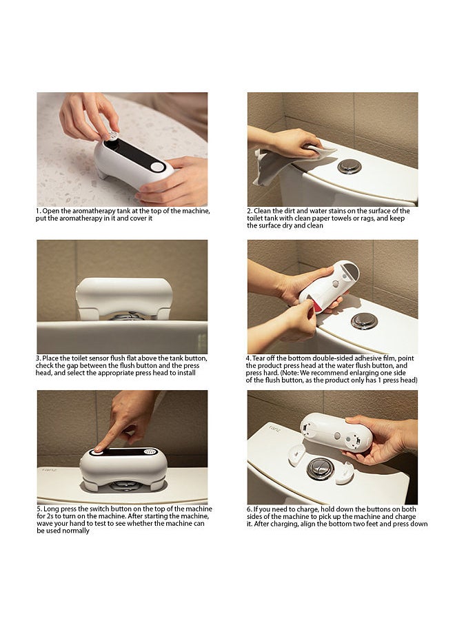Generic - Touchless Toilet Flush Rechargeable Motion Sensor Automatic Toilet Flusher for Homes Restaurants Hotels Non Contact Hands Automatic Toilet Flush Button Water - Image 1