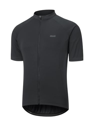 ARSUXEO Cycling Jersey Men Short Sleeves Ultra-Comfortable Road Bike Jersey Biking Bicycle Shirt Black XX-Large - Image 1