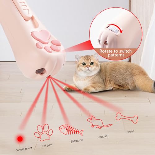 Qpets® Cat Laser Pointer - Interactive USB Rechargeable Red Laser Pen with 5 Switchable Patterns Cat Chasing Toy - Image 5