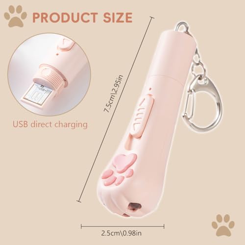 Qpets® Cat Laser Pointer - Interactive USB Rechargeable Red Laser Pen with 5 Switchable Patterns Cat Chasing Toy - Image 2
