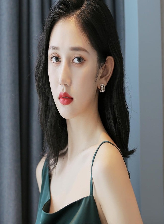 AMAAL Korean Gold Hoops Earrings set for Women & Girls | Bali Pearl Western Statement Moti Earing | Stylish Ear Rings Jewellery for woman Accessory | Valentine Gift for Girlfriend couple -291 - Image 3
