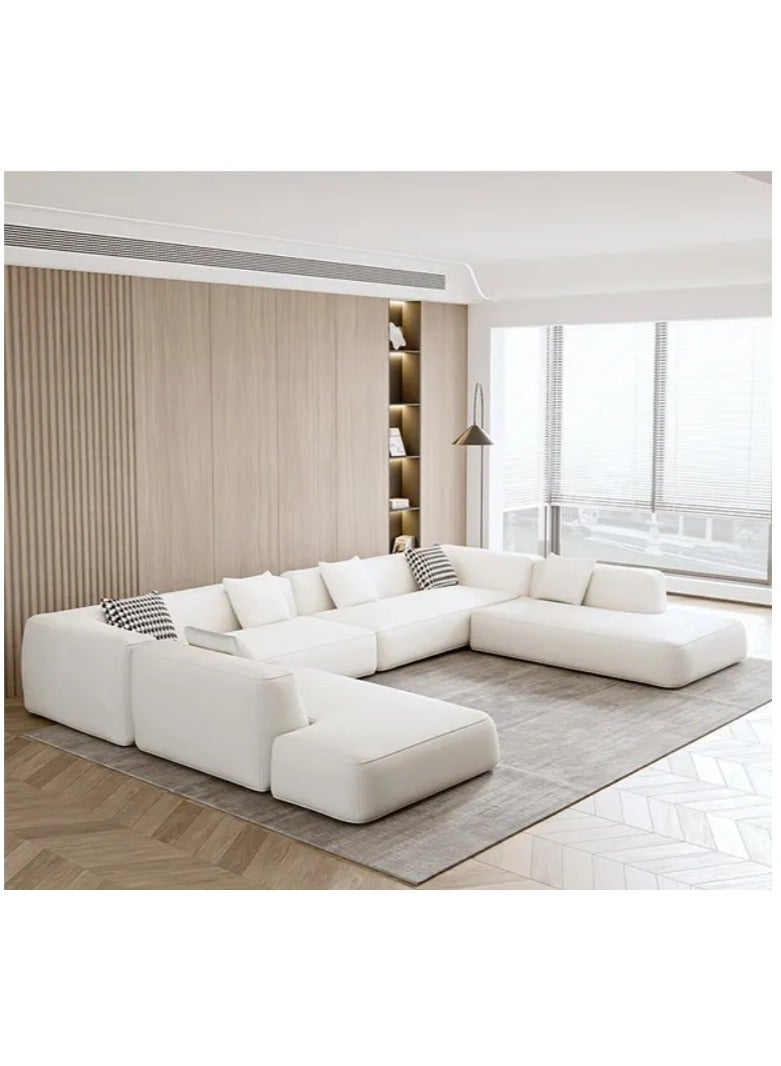 Ripple FURNITURE Sofa Set American Design U Shape Sectional Sofas Set Indoor Living Room Furniture High Quality Sofa 8 Seater White 996X103X69  - Image 1
