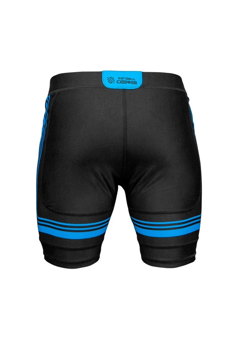 Sanabul  Sanabul Core Compression MMA Shorts Wrestling Jiu Jitsu No Gi BJJ Shorts for Men, BLUE X-LARGE  - Image 2