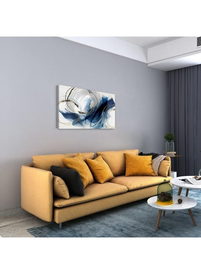 gaosoul Wall Art Canvas Abstract Art Paintings Blue Fantasy Colorful Graffiti on White Background Modern Artwork Decor for Living Room Bedroom Kitchen 30x20in - Image 5