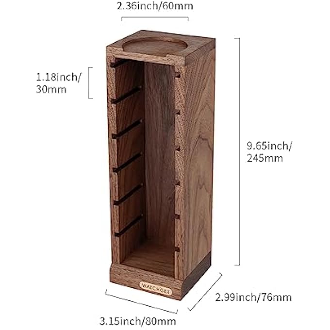 WATCHGET 58Mm Espresso Filter Basket Stand Walnut Wooden Storage Holder For 6Pcs Coffee Baskets And Puck Screens  Espresso Machine Accessories Coffee Station Organizer Rack - Image 2