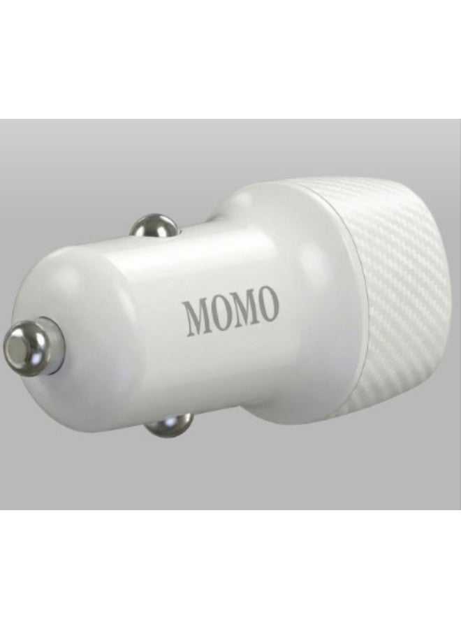 مومو شاحن سيارة MOMO Mini Turbo Fast 60W – شاحن سريع بمنفذي USB وUSB-C – تقنية PD وQC – 12V/24V - Image 3