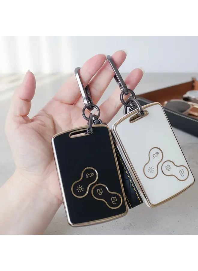 Black Golden Smart Key Case Cover For Renault Megane Clio Scenic Duster Kaptur Logan - Image 5