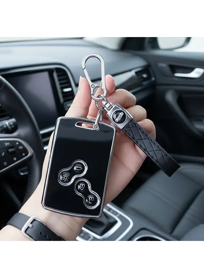 Black Golden Smart Key Case Cover For Renault Megane Clio Scenic Duster Kaptur Logan - Image 1