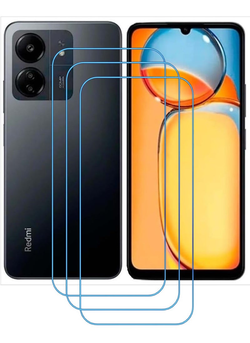 ACLIX 3 Pieces Antistatic ESD Dustproof Premium Quality High Definition Clear Tempered Glass Screen Protector Designed For Xiaomi Redmi 13C - Image 1