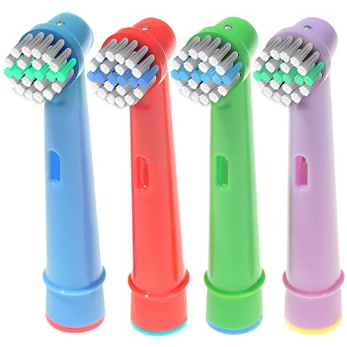 Alayna Replacement Toothbrush Heads for Kids Oral B Braun Electric Toothbrushes- 4 Pk of Kids Colorful Brush Heads Compatible with Oral-b- Soft Bristles, Small Heads, Fits Pro 1000, Action, Floss & More! - Image 2