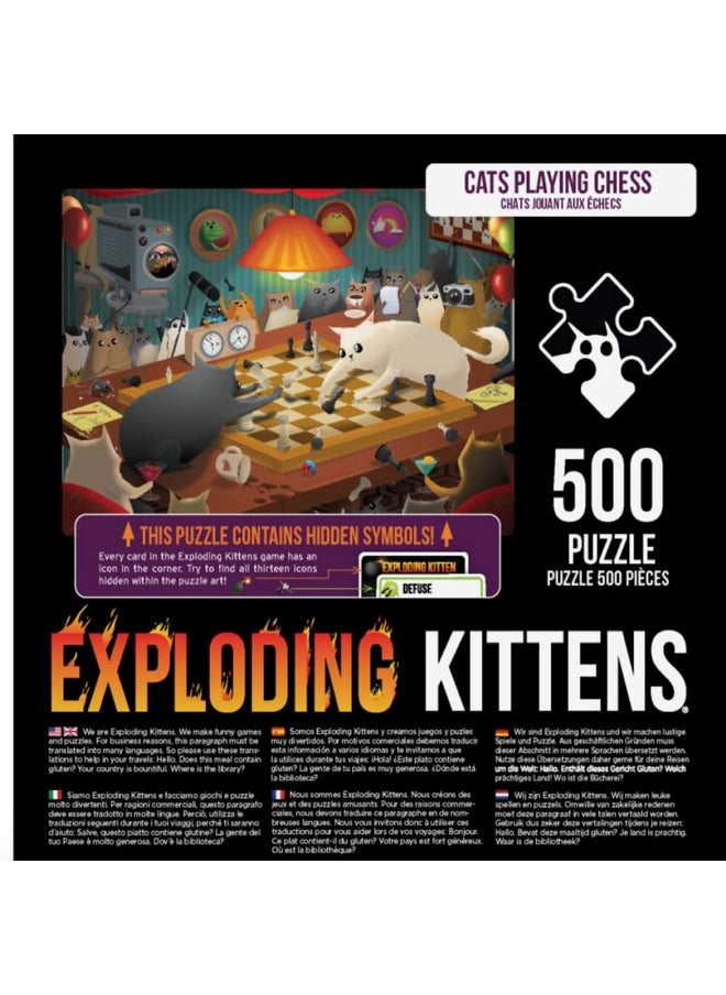 Exploding Kittens LLC Cats Playing Chess Jigsaw Puzzle By Exploding Kittens - 500 Pieces Jigsaw Puzzle For Adults, Teens, And Kids - Cat Puzzle, Funny Puzzle, Art Puzzle  - Image 2
