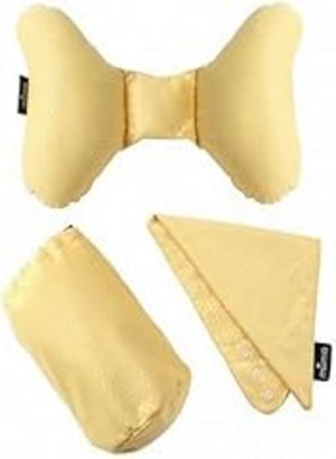 Mima Baby Pillow and Bibs Travel Kit, Banana Yellow