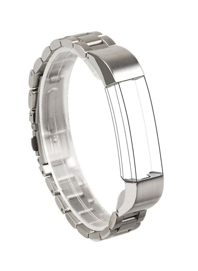 NIBEMINENT Stainless Steel Replacement Strap Band For Fitbit Alta And HR Silver - Image 1