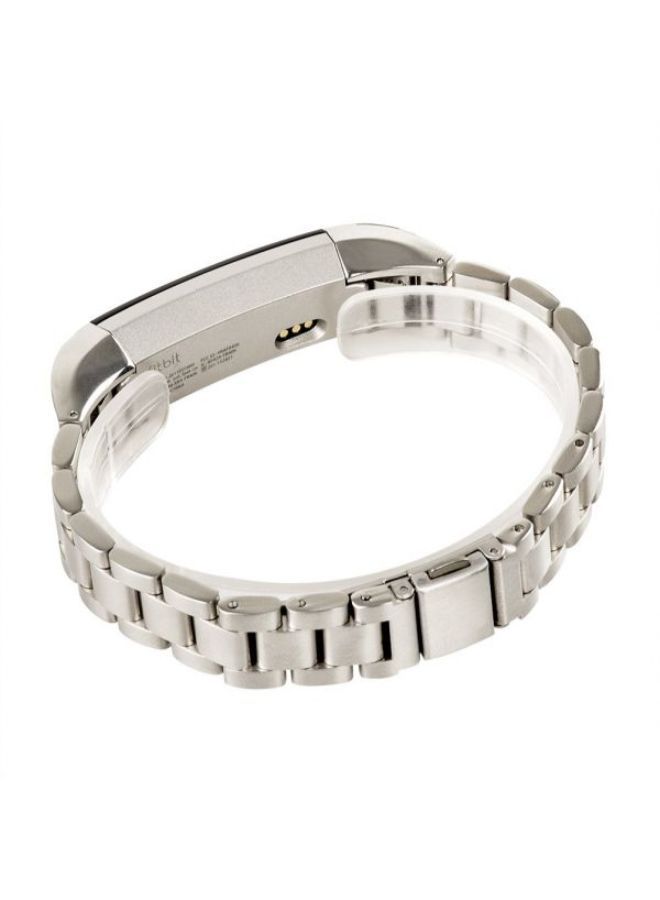 NIBEMINENT Stainless Steel Replacement Strap Band For Fitbit Alta And HR Silver - Image 2