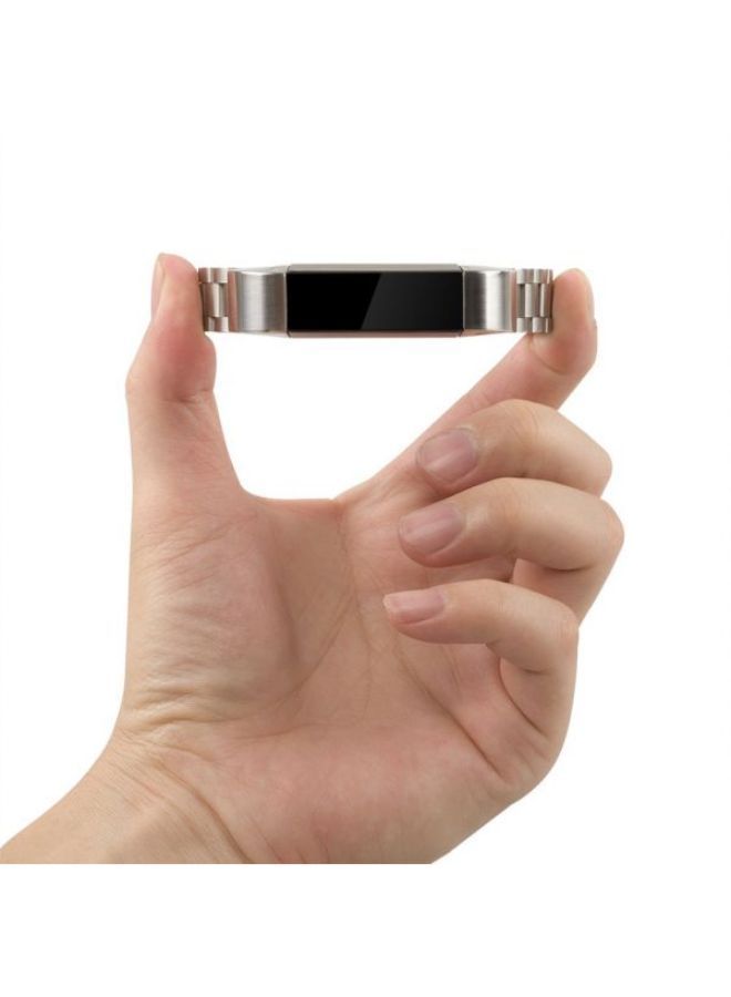 NIBEMINENT Stainless Steel Replacement Strap Band For Fitbit Alta And HR Silver - Image 3