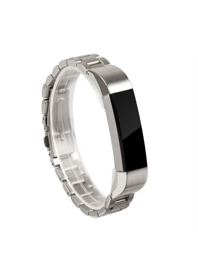 NIBEMINENT Stainless Steel Replacement Strap Band For Fitbit Alta And HR Silver - Image 4