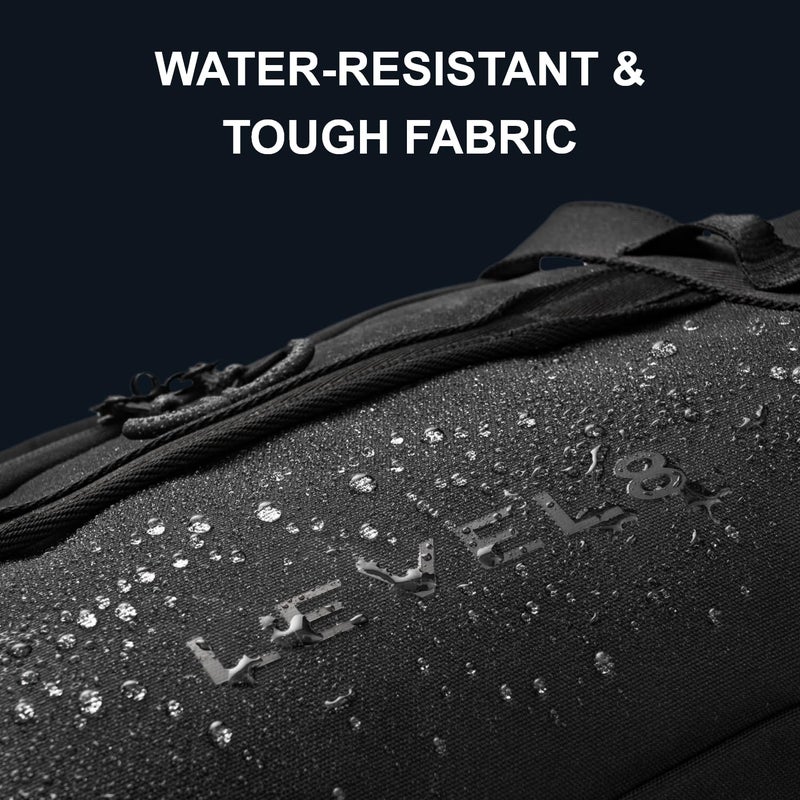 LEVEL8 Travel Duffle Bag Carry on Airline Approved, Water Resistant Sport Duffle, Weekender Bag for Men and Women, Black, 30L - Image 2