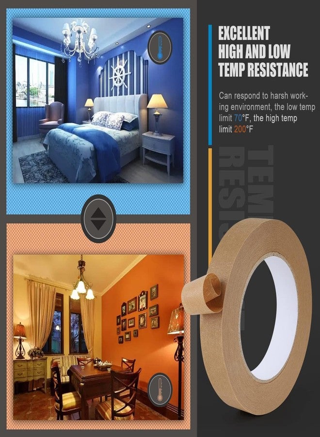 Lichamp شريط لاصق بني للرسامين من Lichamp، عبوتان، 1 بوصة، وشريط لاصق بني 1 بوصة × 55 ياردة × 2 لفة (110 ياردة إجمالية) - Image 4