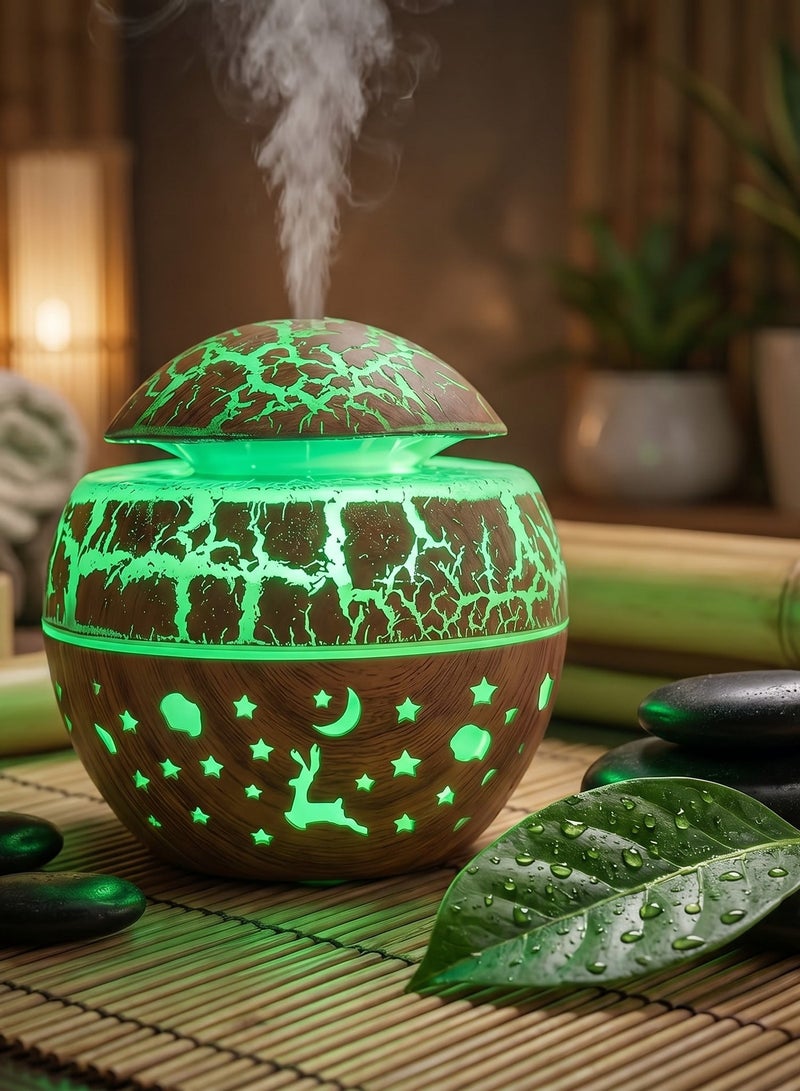 مرطب هواء صغير على شكل فطر مع زيت جارديا الأساسي 10 مل وإضاءة LED بـ 7 ألوان -100 مل - Image 5