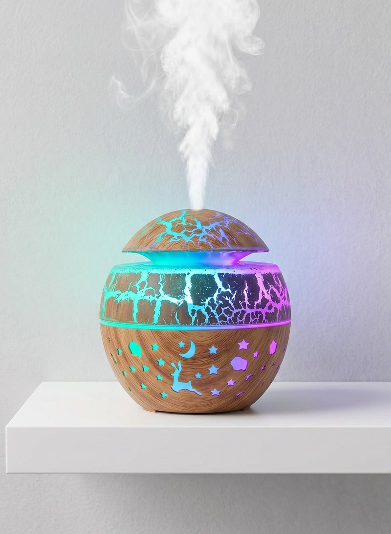 مرطب هواء صغير على شكل فطر مع زيت جارديا الأساسي 10 مل وإضاءة LED بـ 7 ألوان -100 مل - Image 4
