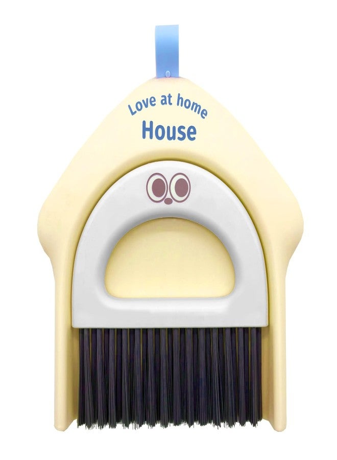 BSMstone Small Dustpan and Broom Set,Mini Handheld Dust pan with Cleaning Brush Set for Home Desktop, Sofa,Office,Keyboards, Pet Care Household,Camping (Yellow) - Image 1