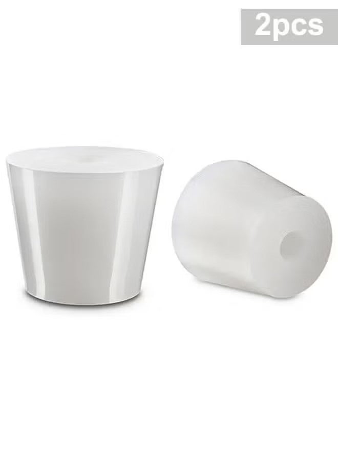 تخمير 2 قطع سدادة مثقبة من السيليكون مع فتحة لصمام قفل الهواء Home Brew الفقاعة النبيذ صنع سدادات مطاطية استبدال - Image 3