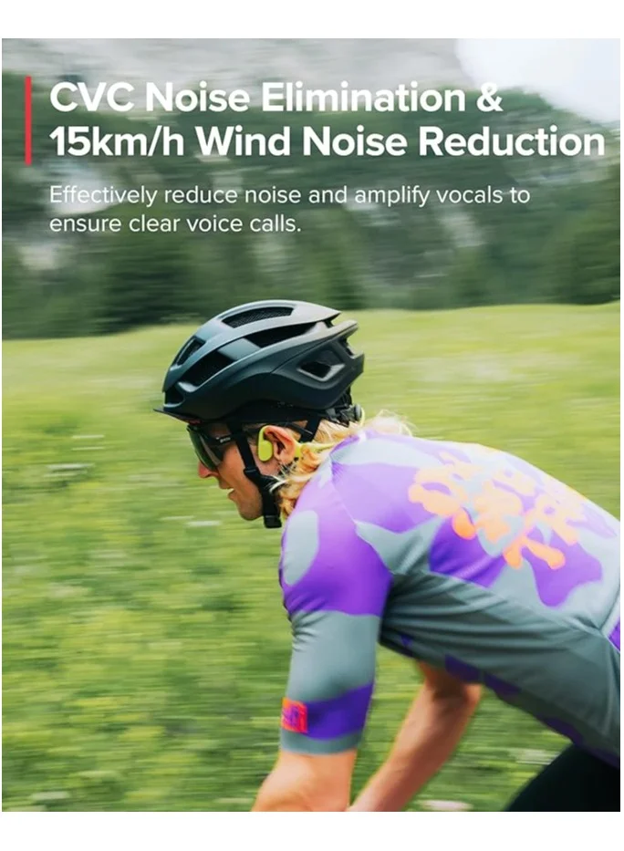 Suunto SONIC Open Ear Wireless Headphones | LightWeight & Enchanced Bass, Up to 10Hrs battery, IP55 Sweat & Water Resistant, Easy & Comfortable Wear,  Made for Outdoor Adventures, Sports Wear - Lime