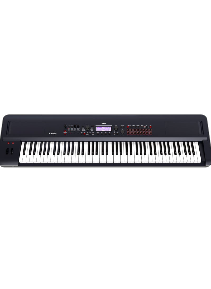 Korg KROSS2-88 Synthesizer Workstation | Kross 2 Series | EDS-i Engine | 88-Key Natural Weighted Hammer Action | 16-Pad Sampler | Battery Powered | Black - Image 3