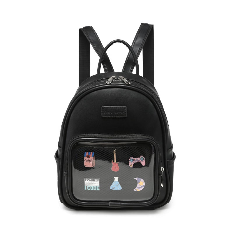 RAINBOW SMILE Kawaii Ita Bag - Clear Window Pin Display Backpack Purse for Anime Pins Display - Image 1