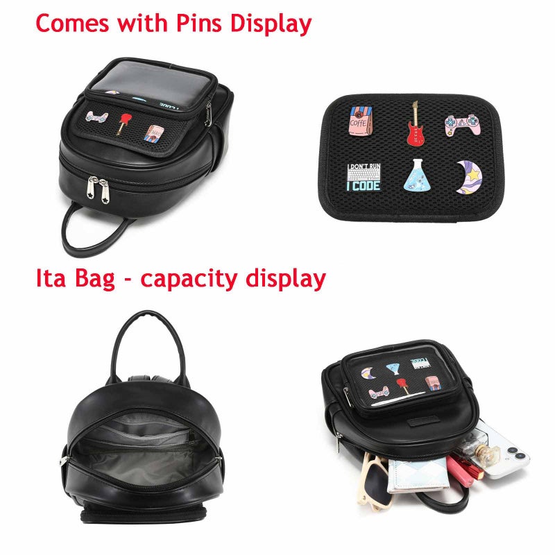 RAINBOW SMILE Kawaii Ita Bag - Clear Window Pin Display Backpack Purse for Anime Pins Display - Image 5